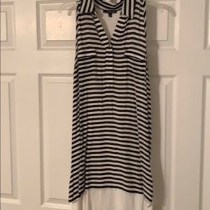 Black/white stripe sleeveless dress